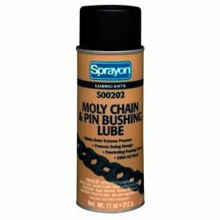 Krylon Sprayon LU202 Moly Chain Lubricant, 11 oz. Aerosol Can - s00202000 s00202000